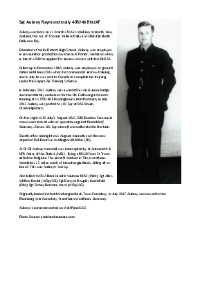 A preview of a PDF biography for Dally, Aubrey Raymond
